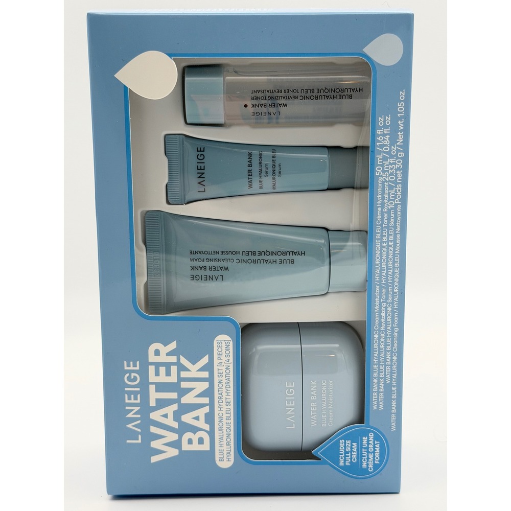 Laneige Water Bank Blue Hyaluronic Hydration Set 4 Piece Skincare Gift Set New